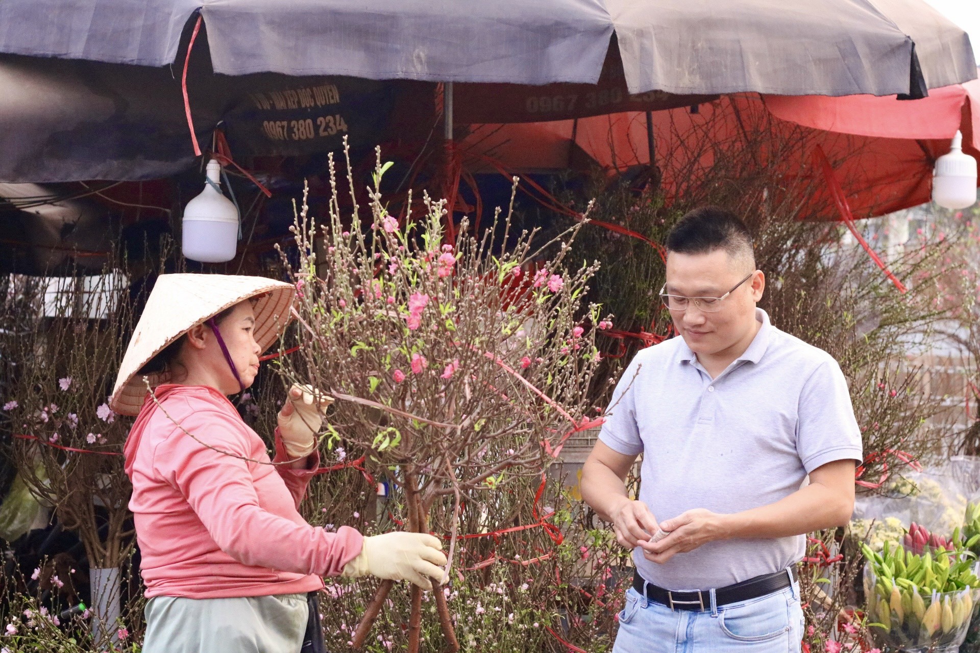 Đào Nhật Tân xuống phố, khoe sắc đón Tết sớm - Ảnh 10