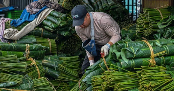 Nhộn nhịp chợ lá dong những ngày cận Tết