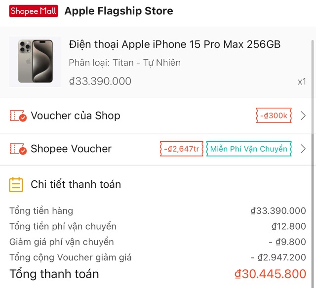 Tròn 4 tháng mở bán, iPhone 15 Pro Max lại có đáy mới tại Việt Nam: Đây là mức giá rẻ nhất - Ảnh 1