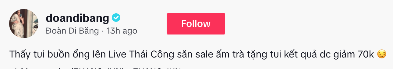 Chồng Đoàn Di Băng săn sale trên livestream Thái Công "chốt đơn" món đồ 70 triệu, nhìn mã giảm giá mà "cười ngất" - Ảnh 3
