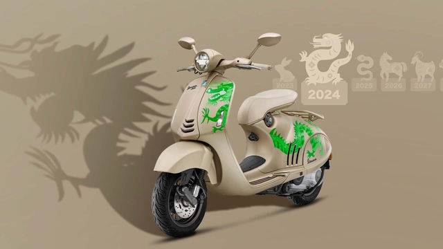 Vespa 946 bản đặc biệt về Việt Nam sau Tết: Giá quy đổi hơn 300 triệu đồng, bán giới hạn, họa tiết hợp dân chơi tuổi Thìn - Ảnh 1