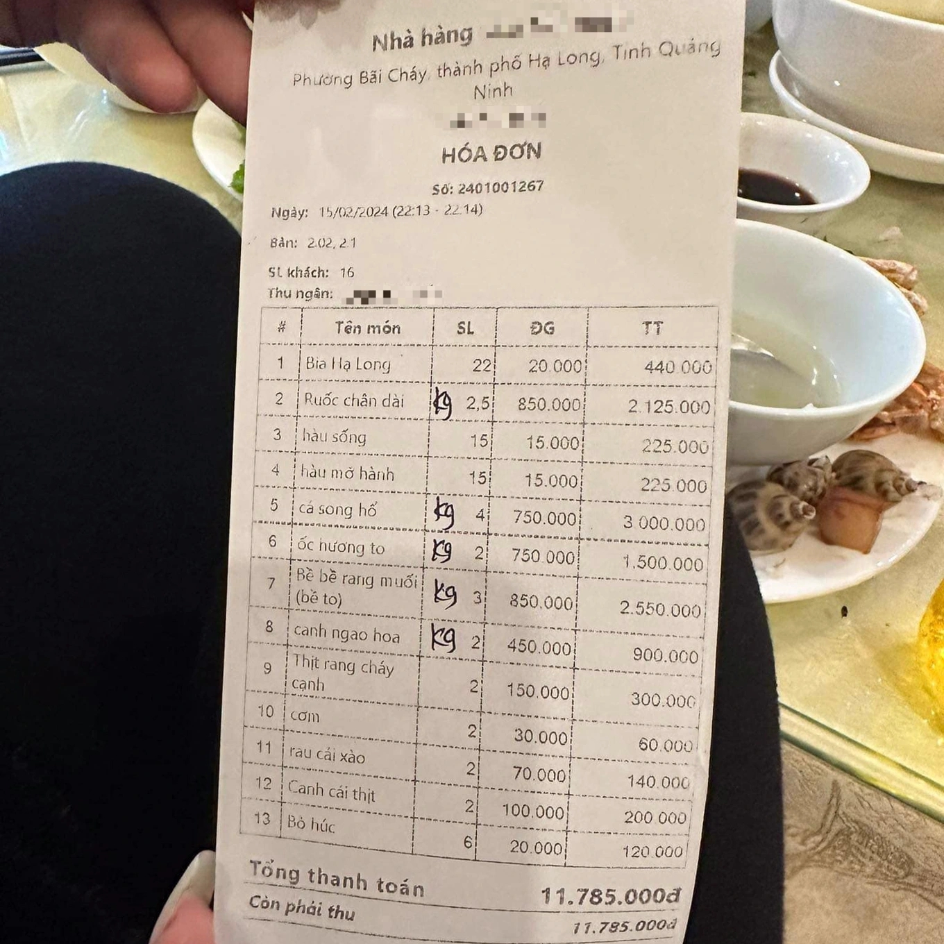 Vụ ăn hải sản hết 11 triệu: Khách nói nhà hàng chưa từng công khai giá, yêu cầu đối chứng camera - Ảnh 3