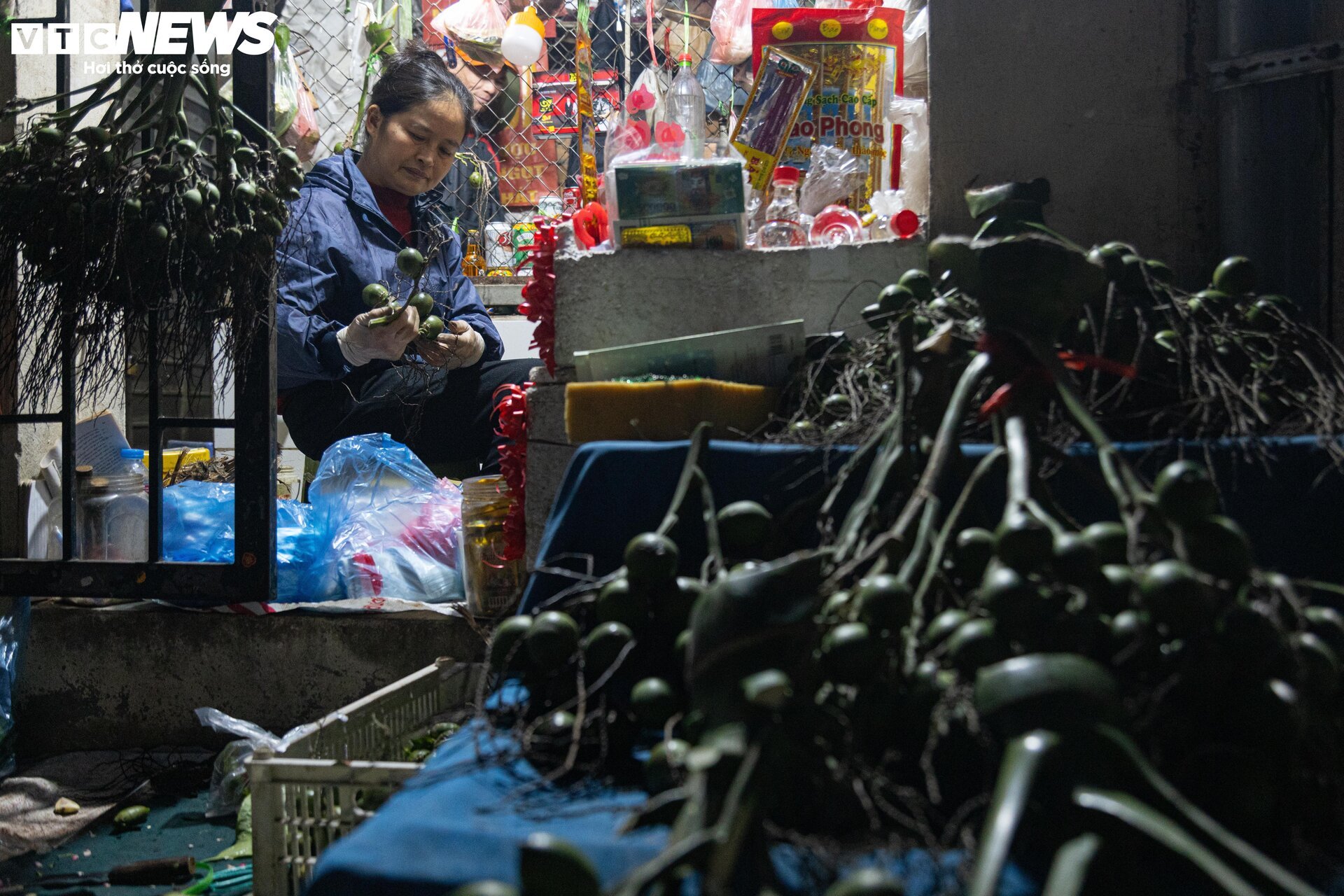 Trời Hà Nội mịt mù sương, chợ vẫn đông người sắm lễ ông Công ông Táo từ sáng sớm - Ảnh 13