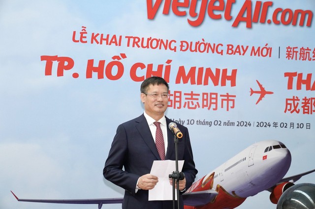 Vietjet khai trương đường bay TP. Hồ Chí Minh - Thành Đô (Trung Quốc) - Ảnh 1