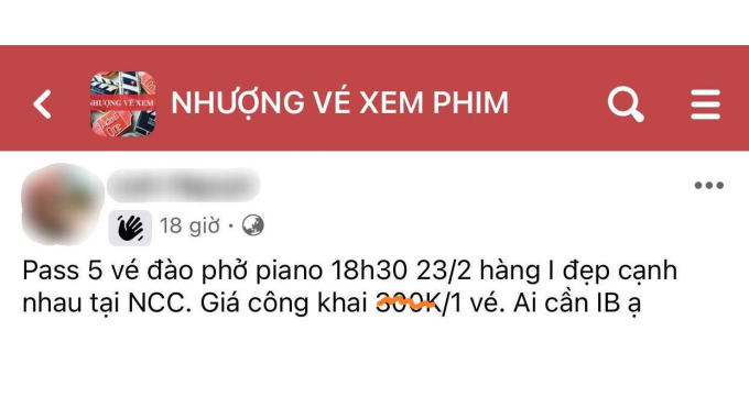 Xôn xao "phe vé" phim ''Đào, phở và piano'': Giá bán lại cao gấp 6 lần giá gốc, Trung tâm Chiếu phim Quốc gia lên tiếng cảnh báo - Ảnh 1