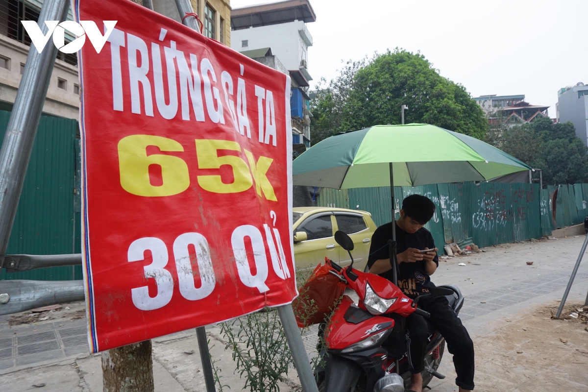 Người chăn nuôi mang trứng gà "siêu rẻ" bán trên vỉa hè Hà Nội - Ảnh 1
