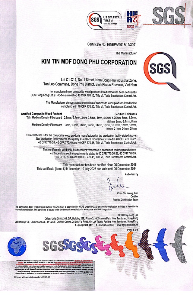 Ván Melamine Carb P2/EPA chống ẩm KES tại Việt Nam là tất yếu - Ảnh 1