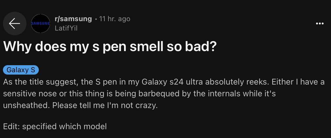 Một số mẫu Galaxy S24 Ultra có mùi lạ: Đại diện Samsung trả lời ra sao? - Ảnh 1