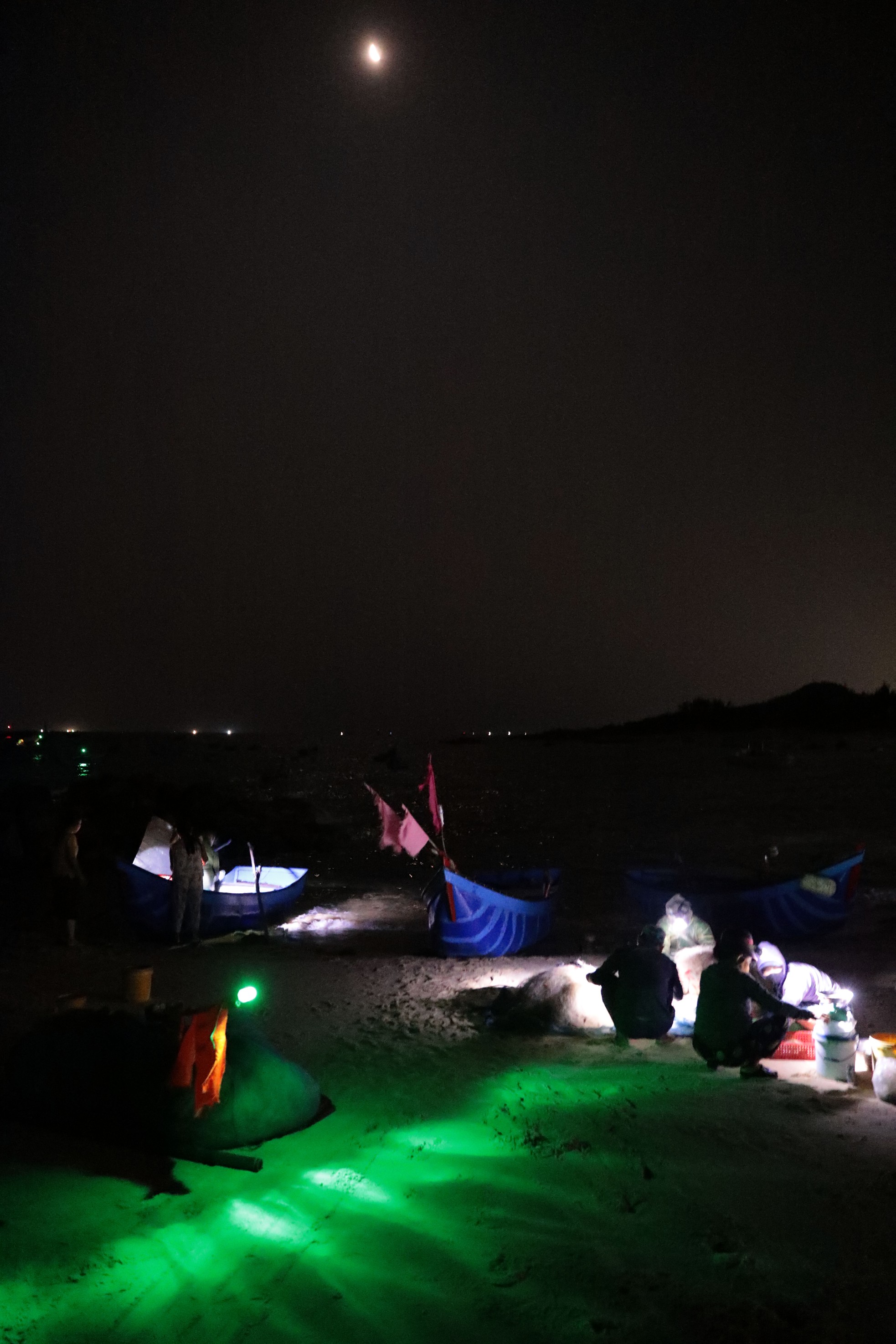 Độc lạ 'bến đèn pin' buôn bán hải sản sớm tinh mơ - Ảnh 8