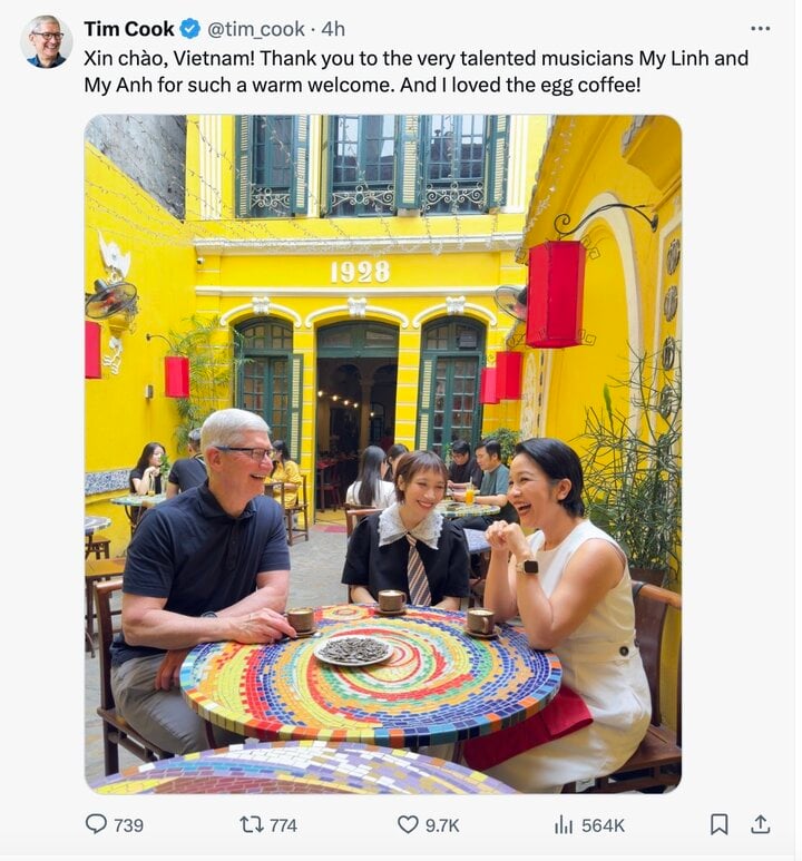 Nhân viên nhà hàng bất ngờ, phấn khích khi Tim Cook xuất hiện - Ảnh 3