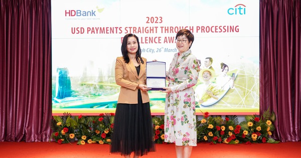 HDBank nhận “Giải thưởng chất lượng thanh toán quốc tế xuất sắc năm 2023” từ Citibank