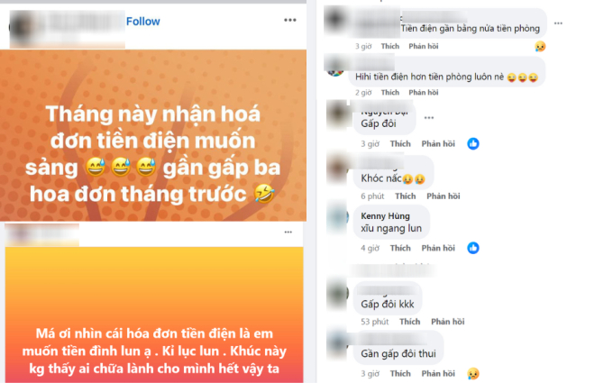 Cư dân mạng than trời vì tiền điện tăng gấp đôi gấp ba tháng trước, có người lên đến cả chục triệu đồng - Ảnh 2