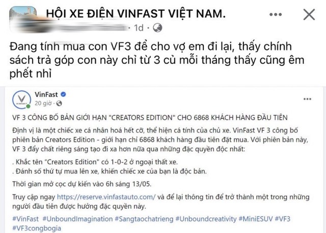 Người dùng Việt rủ nhau “dậy sớm để đặt cọc VF 3 thành công” - Ảnh 6
