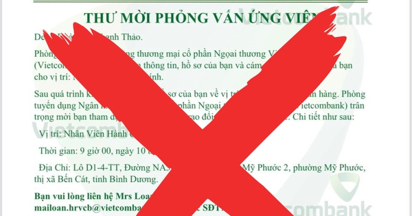 Vietcombank cảnh báo giả mạo