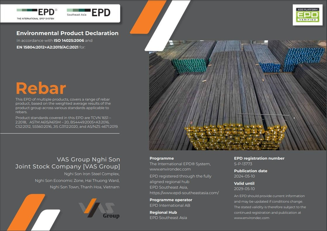 Thép xanh VAS đạt chứng nhận phát triển bền vững – EPD - Ảnh 3
