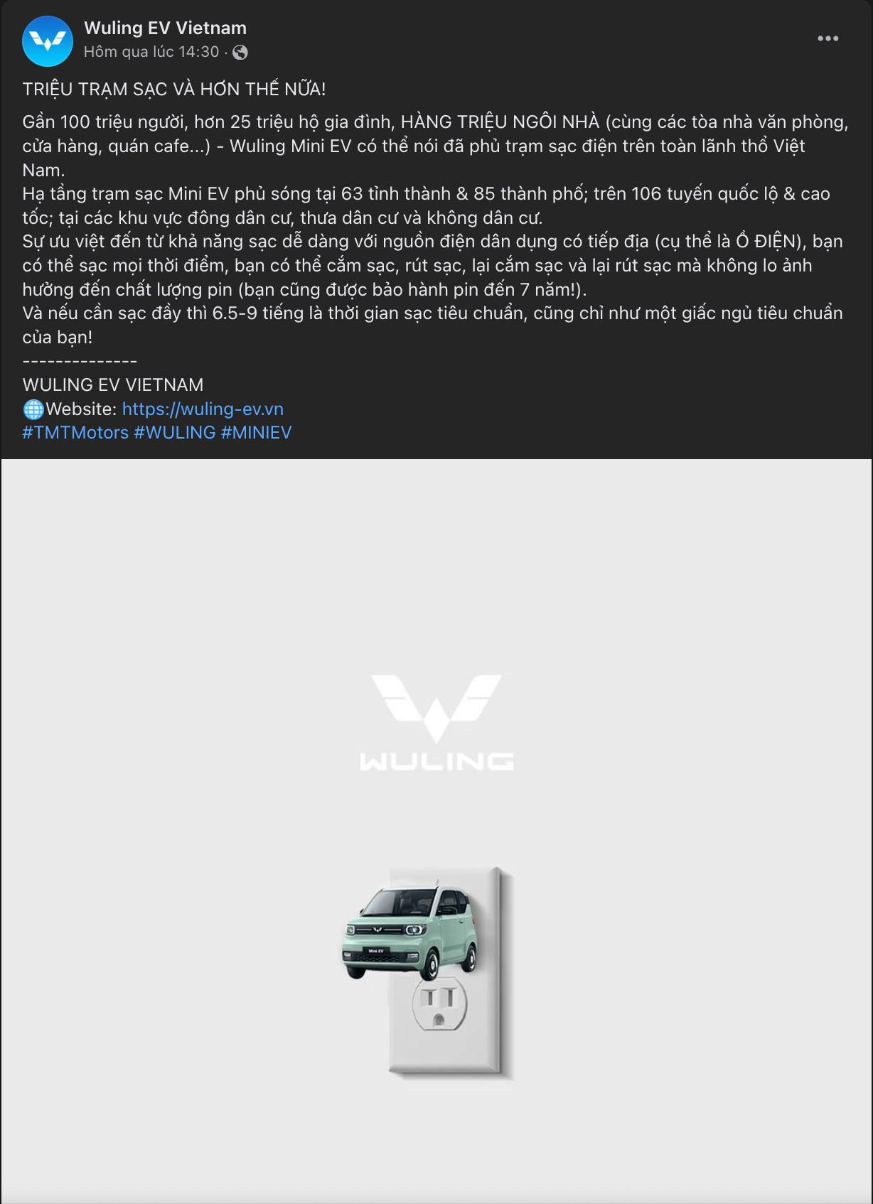 Wuling lên tus khoe 'hàng triệu trạm sạc phủ rộng toàn bộ Việt Nam', cộng đồng mạng xôn xao: 'Tinh thần quá lạc quan' - Ảnh 1