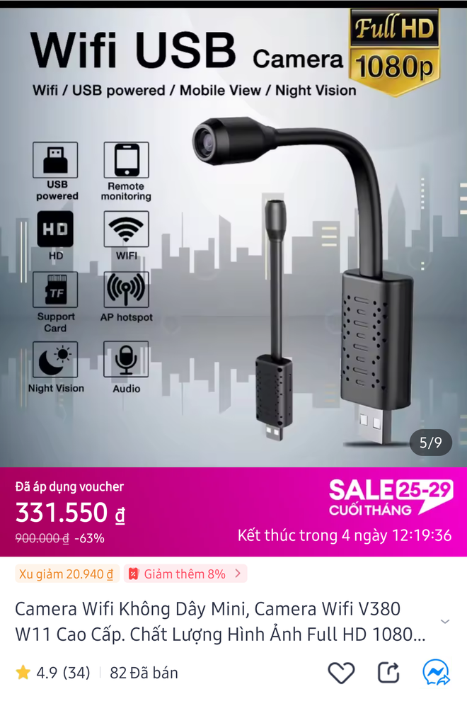 Lướt chợ mạng thấy quá trời camera mini, camera gắn củ sạc, máy báo cháy có thể bị lợi dụng để quay lén - Ảnh 13