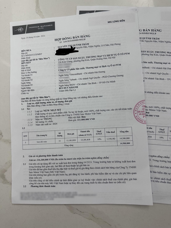 Vụ đại lý MG sơn xe nham nhở cho khách: Đại lý trả lại nửa tiền, khách bỏ thêm chi phí để sơn lại ở garage ngoài - Ảnh 2