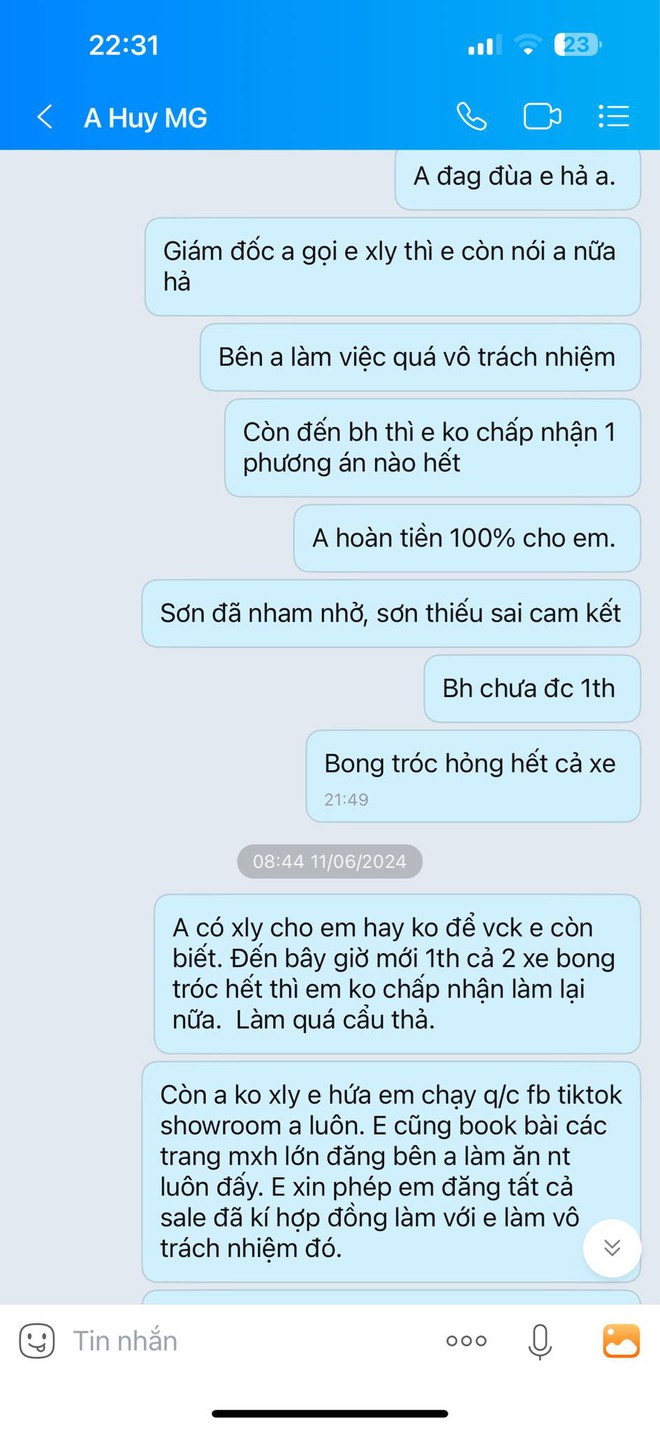 Tốn gần 30 triệu cho đại lý đổi màu xe, chủ nhân 2 chiếc MG5 bức xúc: 'Làm ăn cẩu thả, sơn 20 ngày đã bong tróc, nhân viên đùn đẩy trách nhiệm' - Ảnh 11