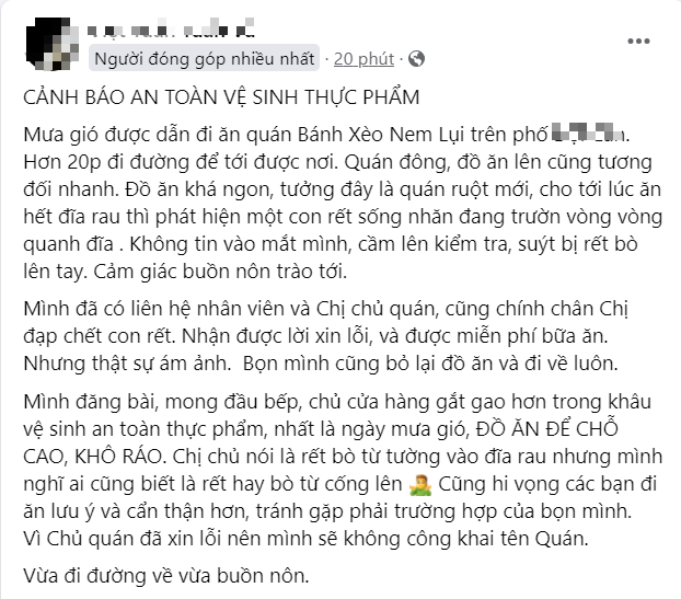 Đi ăn ở phố bánh xèo nổi tiếng Hà Nội được "tặng kèm" con rết trong đĩa rau: Thực khách hết hồn, dân mạng ùa vào tố "quán ruột" - Ảnh 1