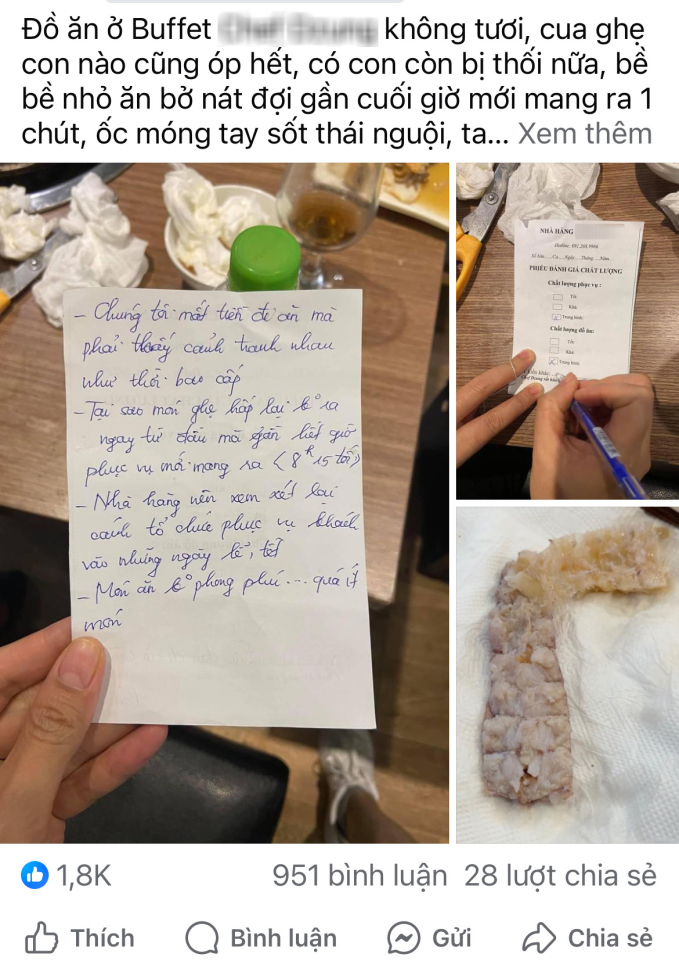Bỏ 500k ăn buffet tại nhà hàng nổi tiếng Hà Nội, thực khách thất vọng: Hải sản óp, có con ôi hỏng, ăn về còn chịu cảnh "tào tháo đuổi" - Ảnh 1