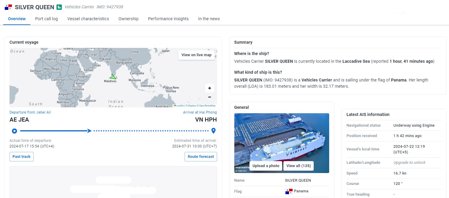 Tàu Silver Queen chở lô xe VinFast cập cảng Dubai, sẵn sàng giao xe cho giới nhà giàu UAE? - Ảnh 1