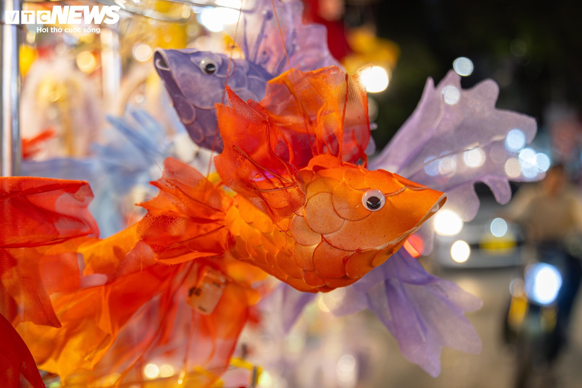 Phố cổ Hà Nội vào mùa Trung thu, cửa hàng chi gần 300 triệu lắp dàn đèn cá chép - Ảnh 9