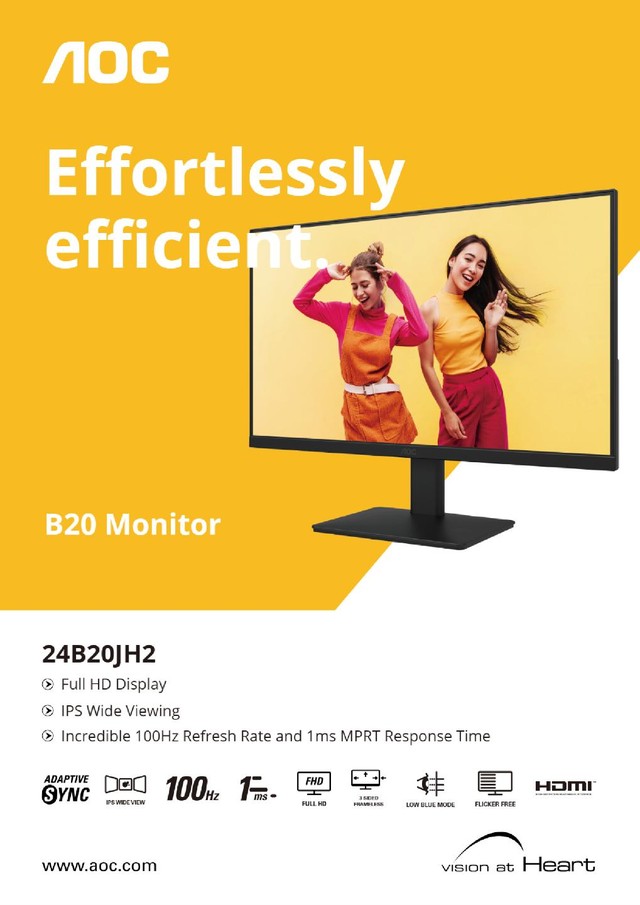 AOC B20 Series: Giải pháp màn hình văn phòng hoàn hảo, đơn giản mà hiệu quả - Ảnh 2