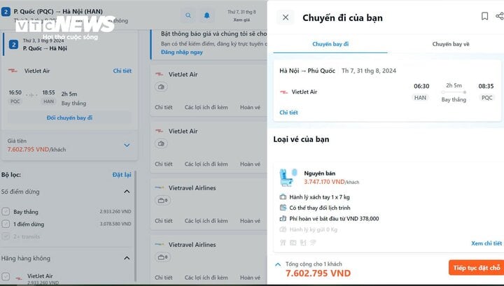 Giá vé máy bay nhiều chặng tăng 'chóng mặt' dịp nghỉ lễ 2/9 - Ảnh 1
