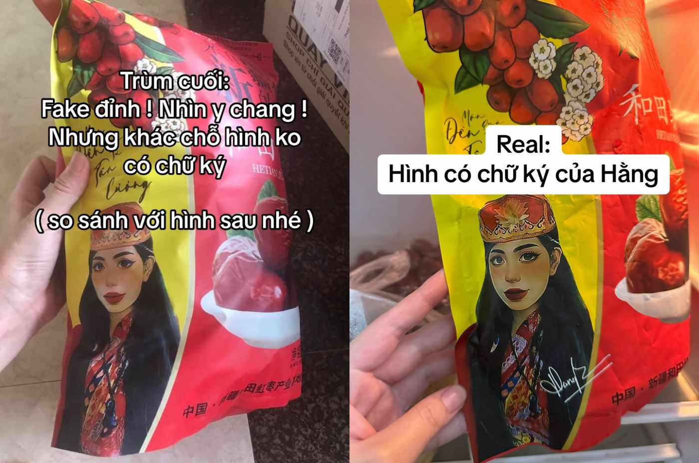 Táo đỏ Hằng Du Mục "nhái" phải nhìn kỹ chi tiết này mới không bị nhầm - Ảnh 1