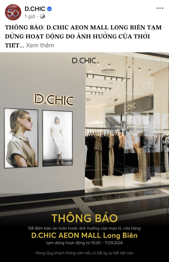 Một loạt cửa hàng tại Lotte Mall Tây Hồ và Aeon Mall Long Biên thông báo đóng cửa sớm vì ảnh hưởng của lũ lụt - Ảnh 6