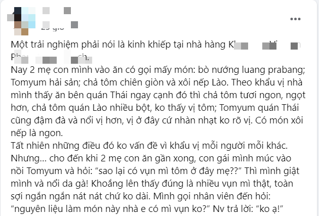 Chuỗi nhà hàng KhaoLao xin lỗi về scandal bán 'soup Tomyum lẫn vụn mì nát', cam kết không dùng đồ ăn thừa nấu lại cho khách hàng - Ảnh 1