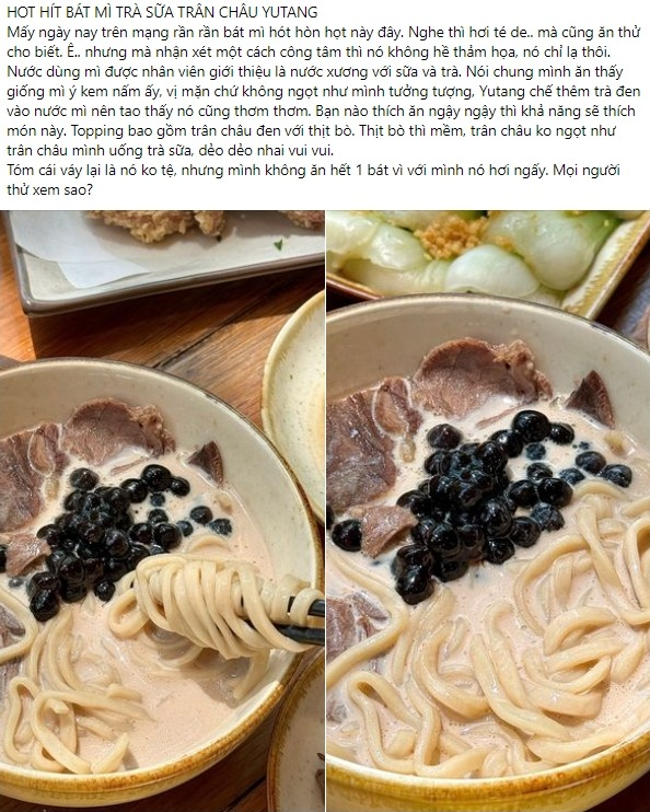 Những review đầu tiên về mì trà sữa trân châu bắp bò: Giá bằng 2 bát phở, hương vị ra sao mà gây tranh cãi? - Ảnh 2
