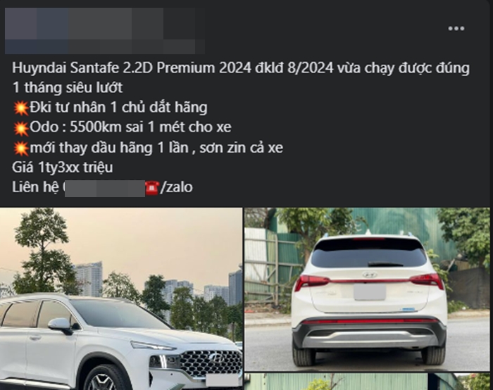 Hyundai Santa Fe 2024 chỉ còn bản xăng, bản dầu đời cũ bị 'hét giá': Xe lướt bản ‘full’ tới 1,35 tỷ đồng, đắt hơn giá mới - Ảnh 3