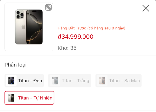 Giờ này năm ngoái còn "cháy hàng", vậy mà giờ màu Titan Tự nhiên đã bị người Việt hắt hủi trên iPhone 16 Pro Max - Ảnh 5