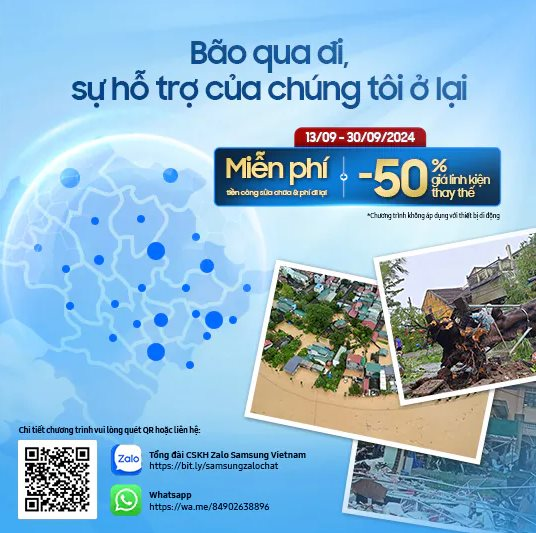 Tivi, tủ lạnh ngập nước sau bão Yagi, Samsung, Sony hỗ trợ gì cho người dân vùng lũ? - Ảnh 2