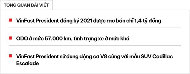 VinFast President 3 năm tuổi rao bán gần 1,5 tỷ đồng: Ngang giá Ford Everest, động cơ V8, nội thất nhiều tiện nghi - Ảnh 1