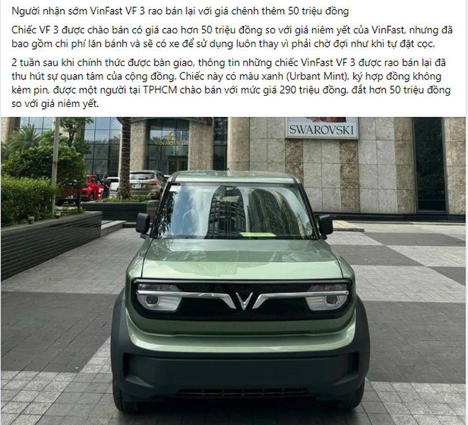 VinFast VF 3 chạy 200 km rao bán với giá khó tin, cư dân mạng: 'Thà cố đợi sang năm có xe mới' - Ảnh 2