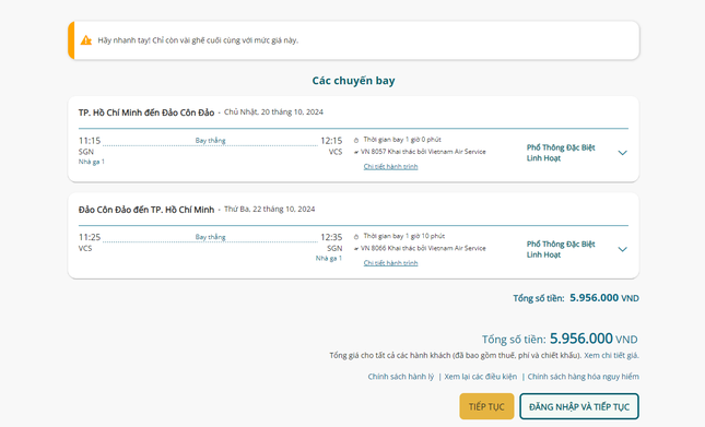 ‘Đỏ mắt’ tìm chuyến bay đến Côn Đảo - Ảnh 6