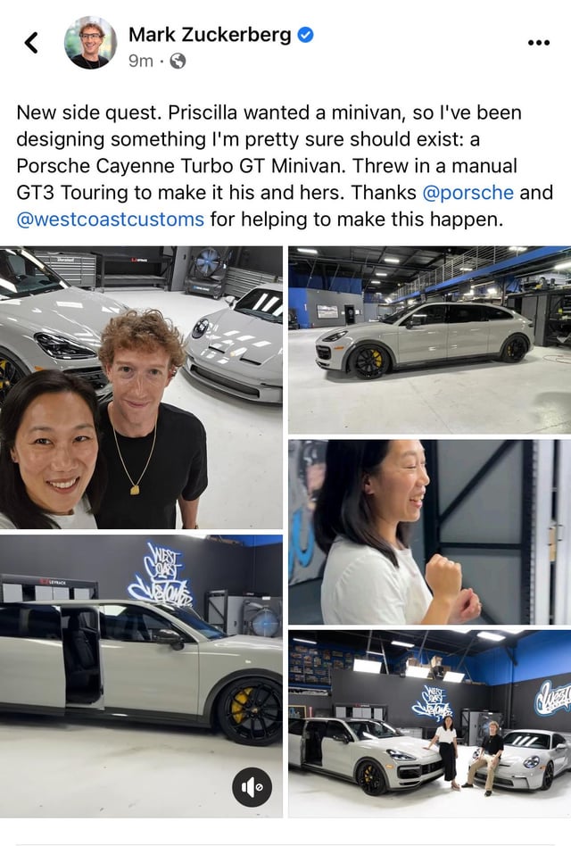 Vừa tinh tế lại vừa kinh tế như ông chủ Facebook: độ lại Porsche Cayenne Turbo GT thành xe minivan chỉ để chiều lòng 'nóc nhà' - Ảnh 1