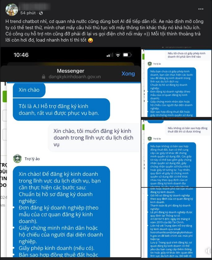 Gen AI Bot hỗ trợ đăng ký kinh doanh ‘made in Vietnam’ gây ấn tượng mạnh với người dùng - Ảnh 1