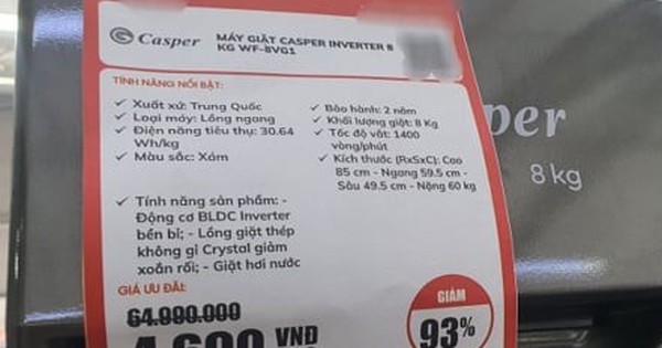 Máy giặt ở siêu thị giảm giá đến 93%, có nên mua?