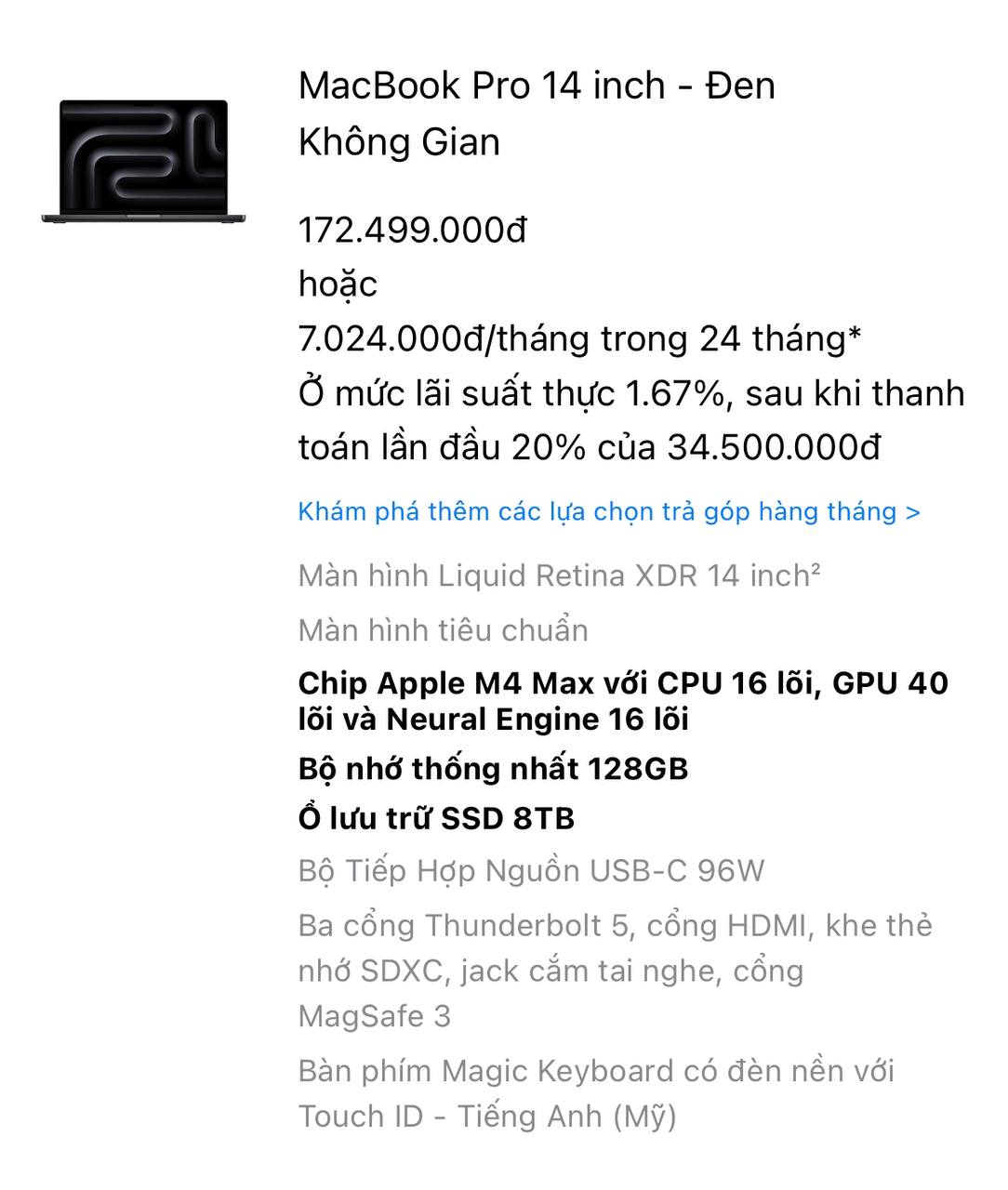 Apple bán MacBook Pro lên đến 172 triệu đồng - Ảnh 5