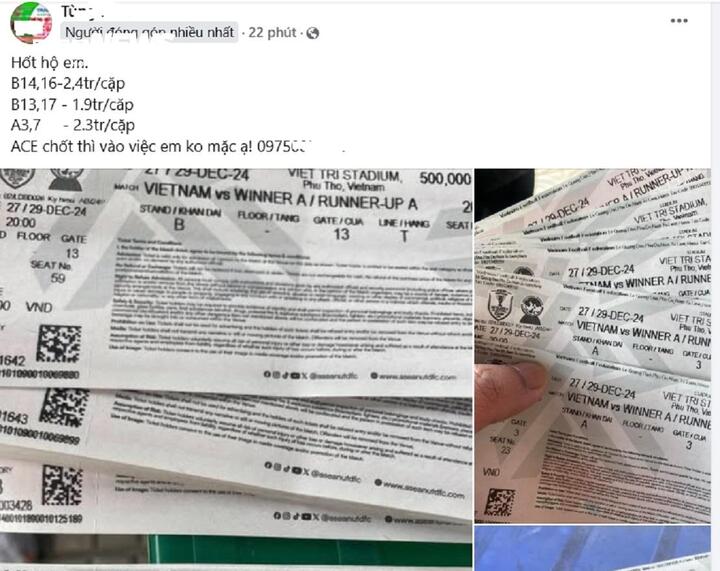 Vé chợ đen xem tuyển Việt Nam đấu Singapore giảm giá mạnh - Ảnh 1