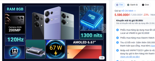 Điện thoại tầm trung "quốc dân" giá giảm còn 5 triệu: Màn AMOLED 6.67 inch, camera 200MP, sạc nhanh 67 W - Ảnh 1