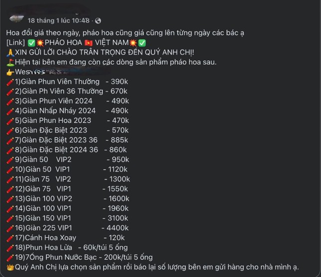 ‘Cháy’ hàng, loạn giá pháo hoa Tết - Ảnh 3