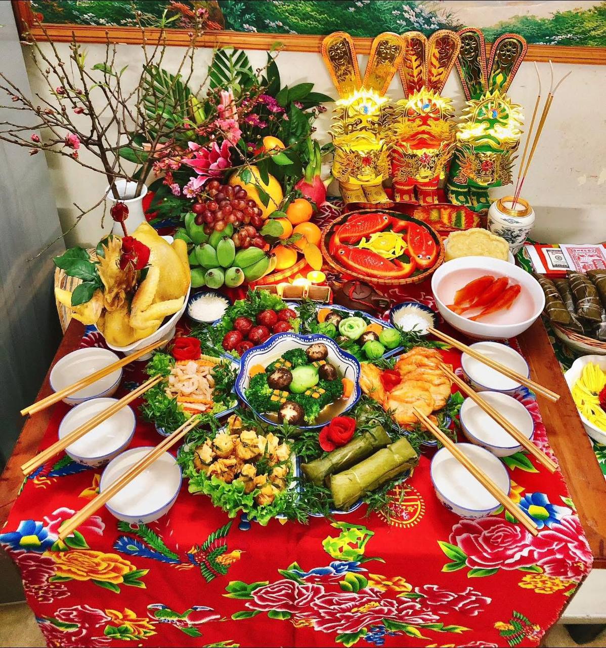 "Đại hội" khoe mâm cúng ông Công ông Táo tràn ngập MXH, có nhà làm cả món hot trend TikTok - Ảnh 1