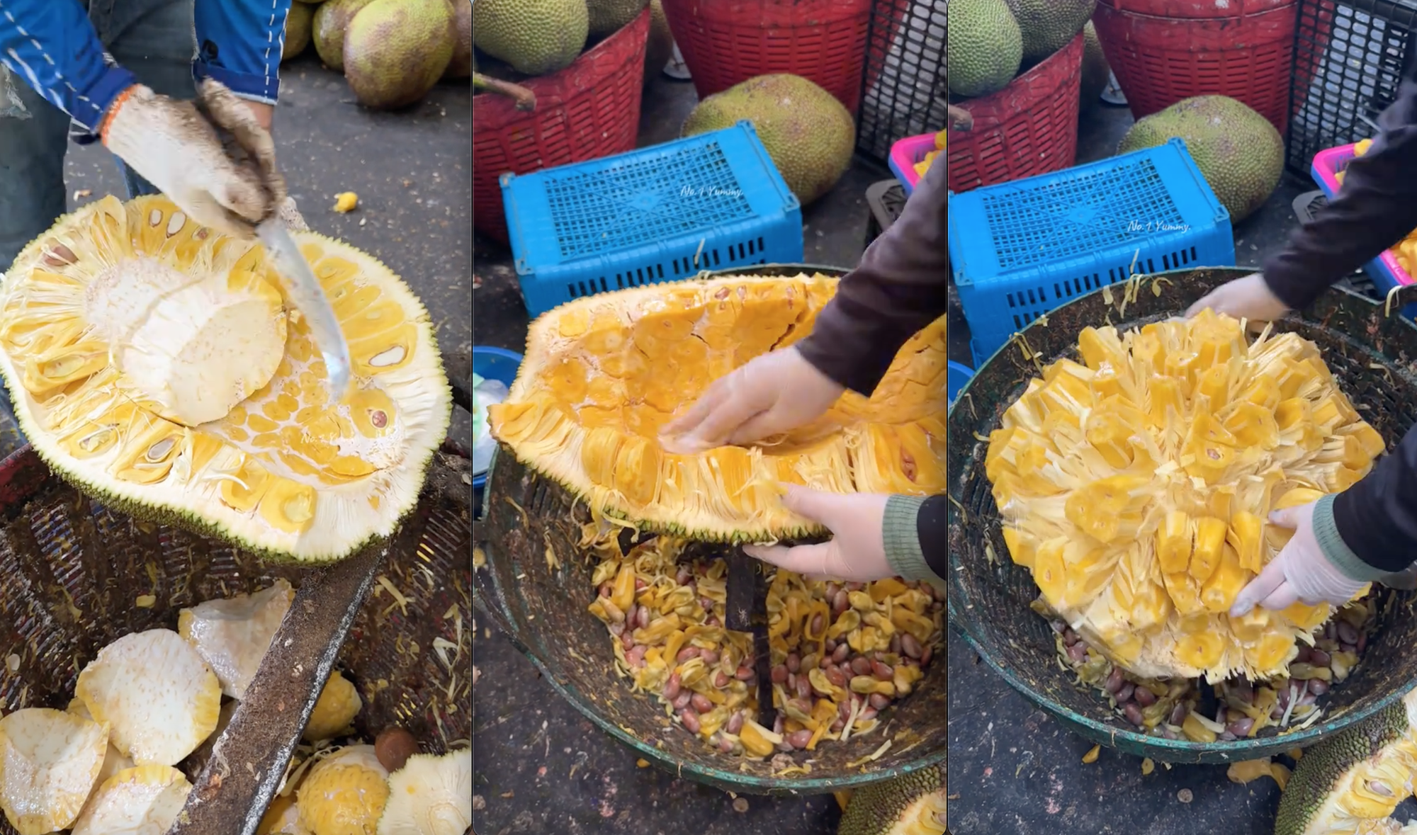 Cách người Thái bổ cả vựa mít mà không biết mệt mỏi, chẳng khác nào các "cỗ máy chạy bằng cơm" - Ảnh 2