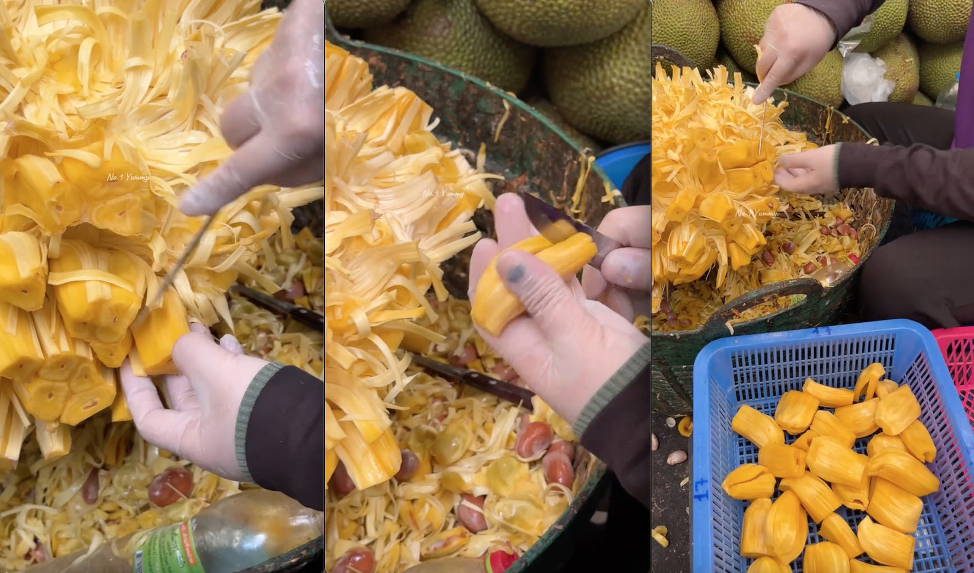 Cách người Thái bổ cả vựa mít mà không biết mệt mỏi, chẳng khác nào các "cỗ máy chạy bằng cơm" - Ảnh 3