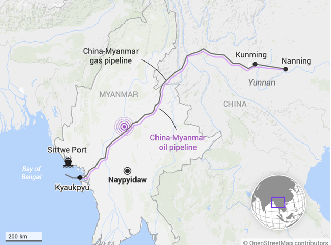 Lo ngại đường ống dẫn dầu Trung Quốc - Myanmar ảnh hưởng động đất - Ảnh 1